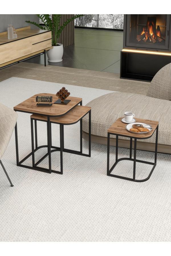 Dekoratif Ceviz U Duvar Rafı Şık Ve Modern Raf Tasarımı - Image 1