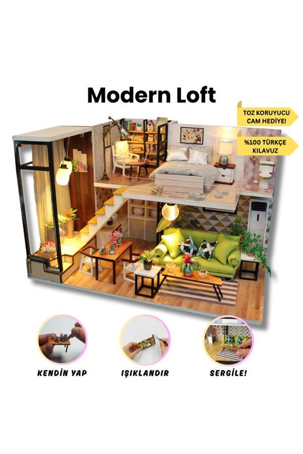 Minyaturia Kendin Yap Minyatür Modern Villa| Minyatür Maket Ev | Dıy Hobi Seti Ve Toz Koruma Camı - Image 1