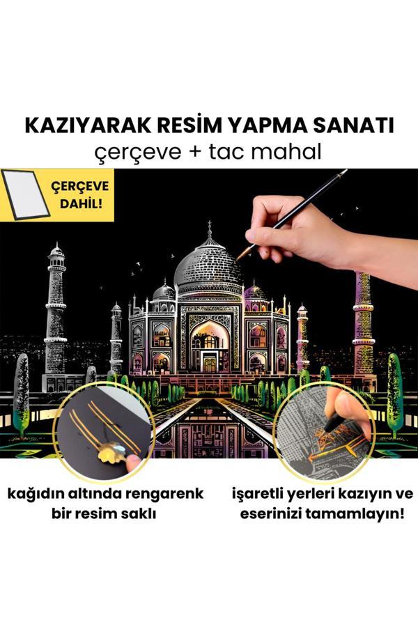 Minyaturia Kazı Ve Çerçevele Hobi Seti, Kendi Tablonu Oluştur - Kazıyarak Resim Çizme Kiti, Çerçeve Dahil - Image 1