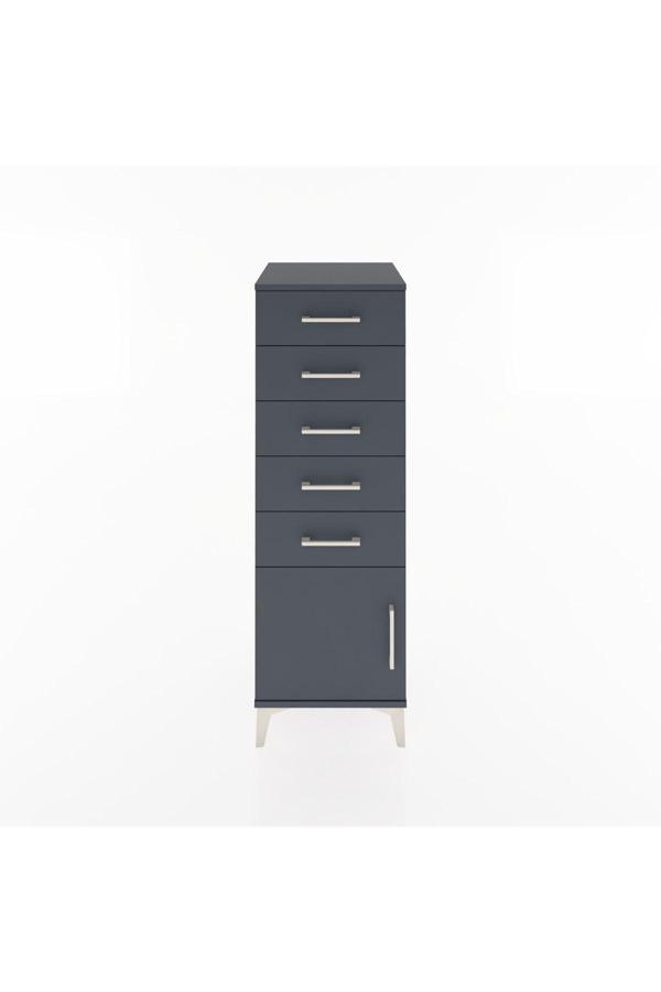 Dienni Hyperion Dolap 5 Çekmeceli 1 Kapaklı 44 x 44 x 134 cm Antrasit - Antrasit - Image 1