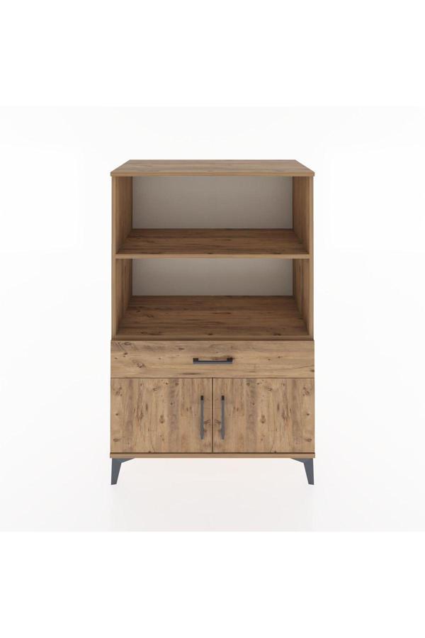 Hyperion Dolap 2 Raflı Tek Çekmeceli 2 Kapaklı 88x44x134 Çam-Çam - Image 1