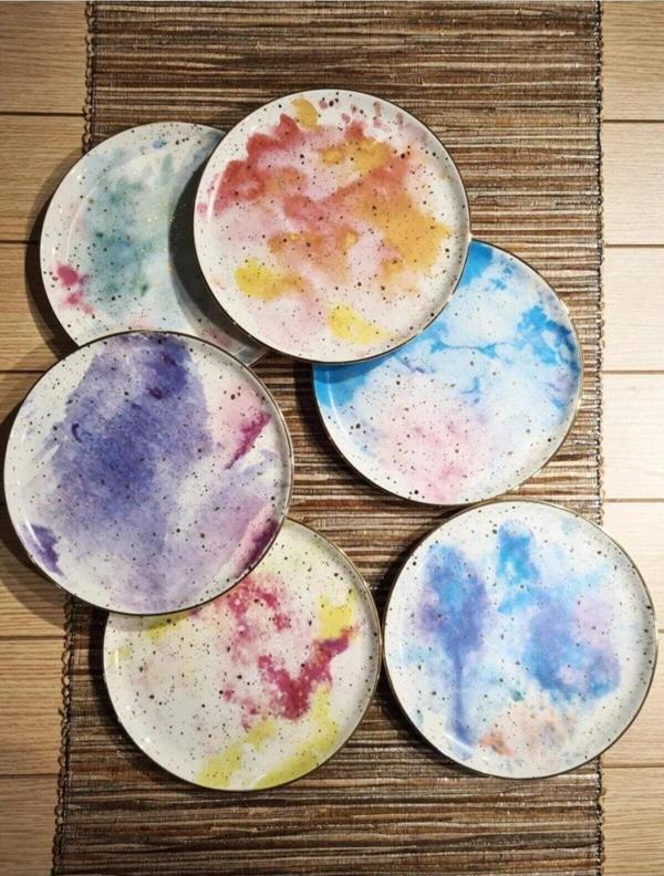 Porland Cosmos Karma Desen Pasta Tabağı 20cm 6'lı - Image 1