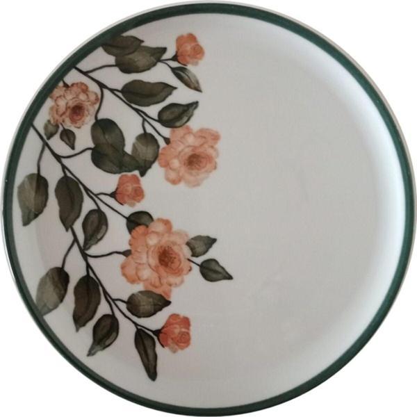 Porland Flower Garden Gül Desenli Pasta Tabağı 20cm - Image 1