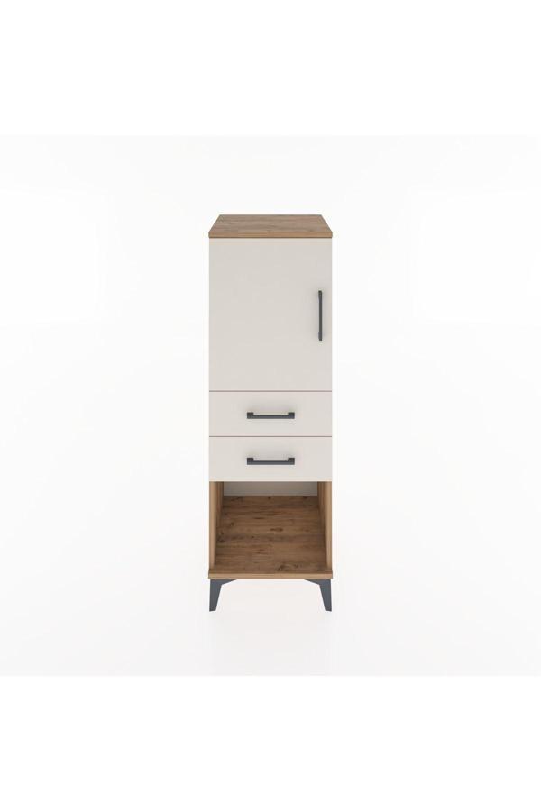Hyperion Dolap 2 Raflı 2 Çekmeceli Tek Kapaklı 44x44x134 Çam-Aytaşı - Image 1