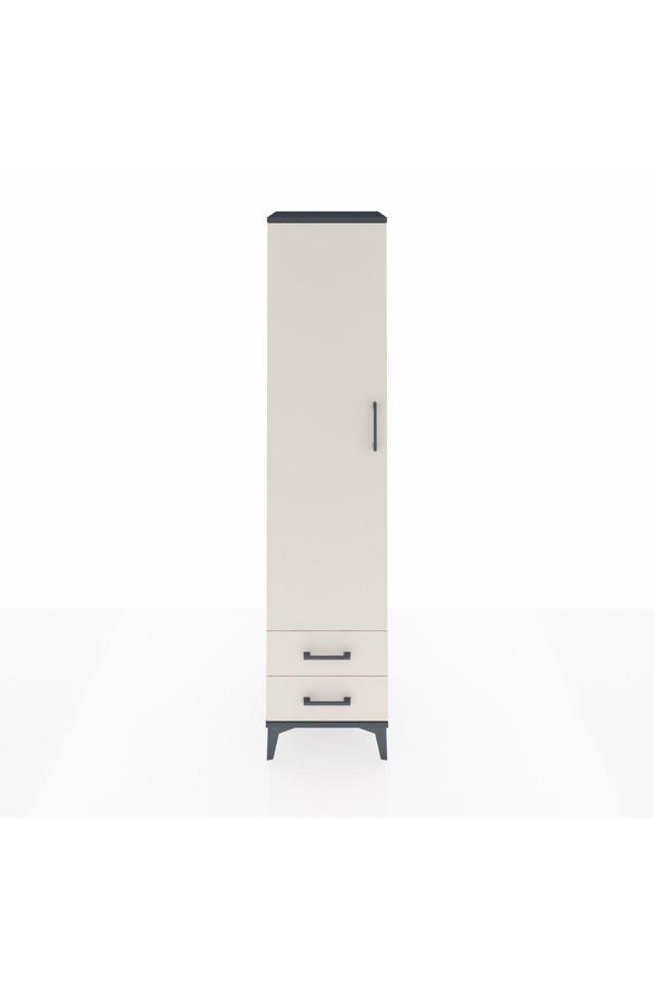 Dienni Hyperion Dolap 5 Raflı 2 Çekmeceli 1 Kapaklı 44 x 44 x 195 cm Antrasit - Aytaşı - Image 1