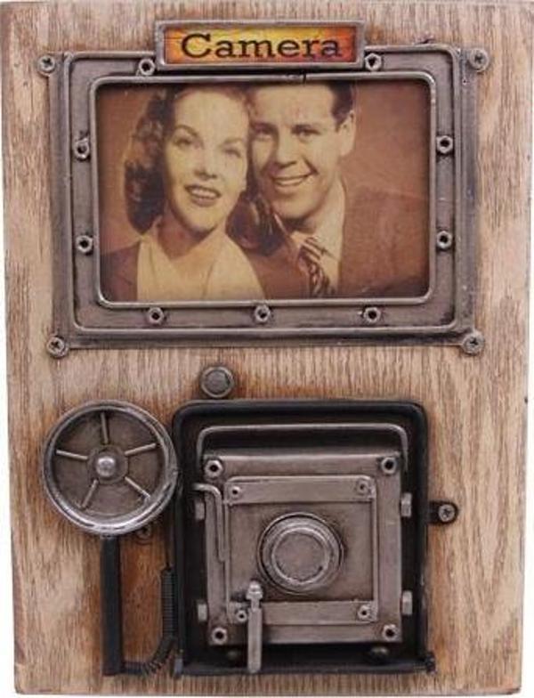 Dekoratif Metal Çerçeve Fotoğraf Makinesi Dekorlu Hediyelik - Image 1