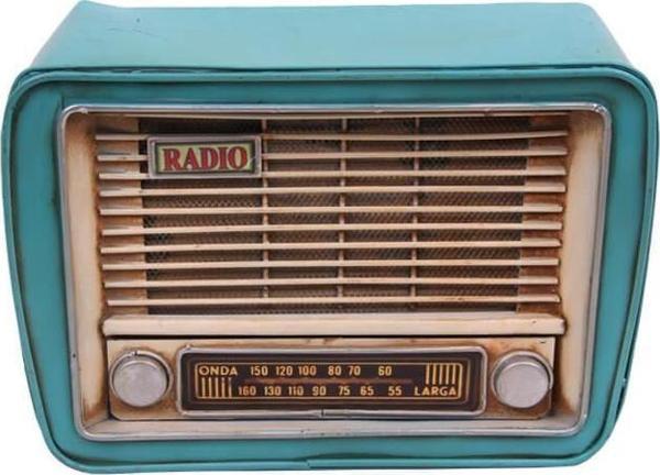 Dekoratif Metal Radyo Kumbaralı Vintage Hediyelik - Image 1