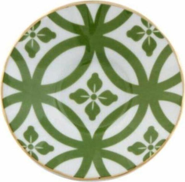 Porland Morocco Desen1 Yeşil Ergonomik Çay Tabağı 12cm - Image 1