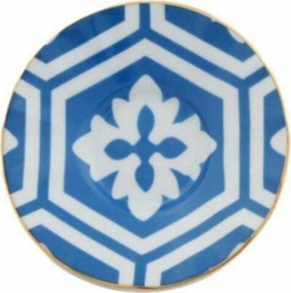 Porland Morocco Desen2 Mavi Ergonomik Çay Tabağı 12cm - Image 1