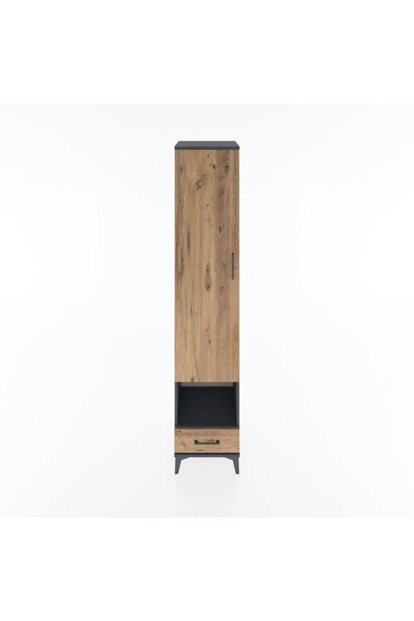 Dienni Hyperion Dolap 6 Raflı 1 Çekmeceli 1 Kapaklı 44 x 44 x 221 cm Antrasit - Çam - Image 1
