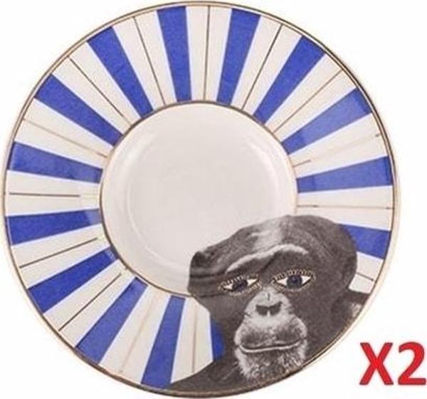 Porland Wild Life Monkey Çay Tabağı 11cm 2'li 04alm007472 - Image 1