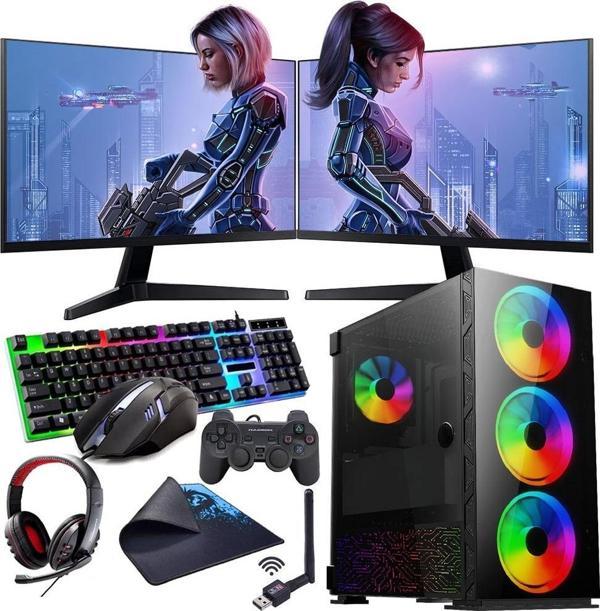 Rogame İ7 12700F 16GB 480SSD 4GB GTX1650 Çift 24" Monitörlü (Gaming SET) - Image 1