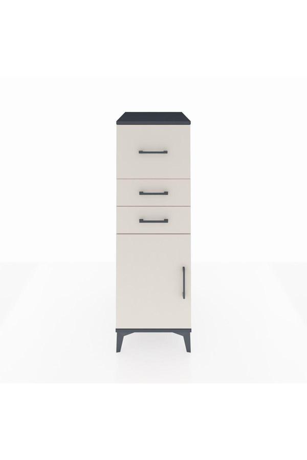 Kronos Dolap Tek Raflı 3 Çekmeceli Tek Kapaklı 44x59x134 Antrasit-Aytaşı - Image 1