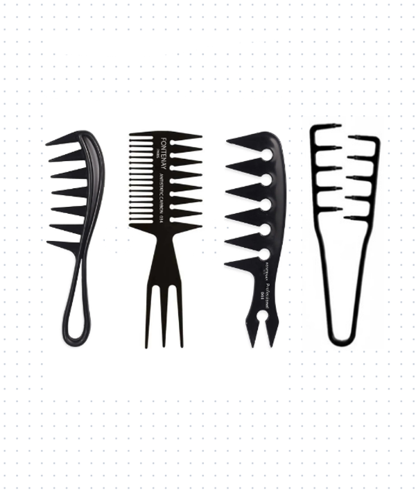 Fontenay Profesyonel Antistatik Tarak Şekil Tarak X3 + Mucizevi Tarak 4'lü Set - Image 1