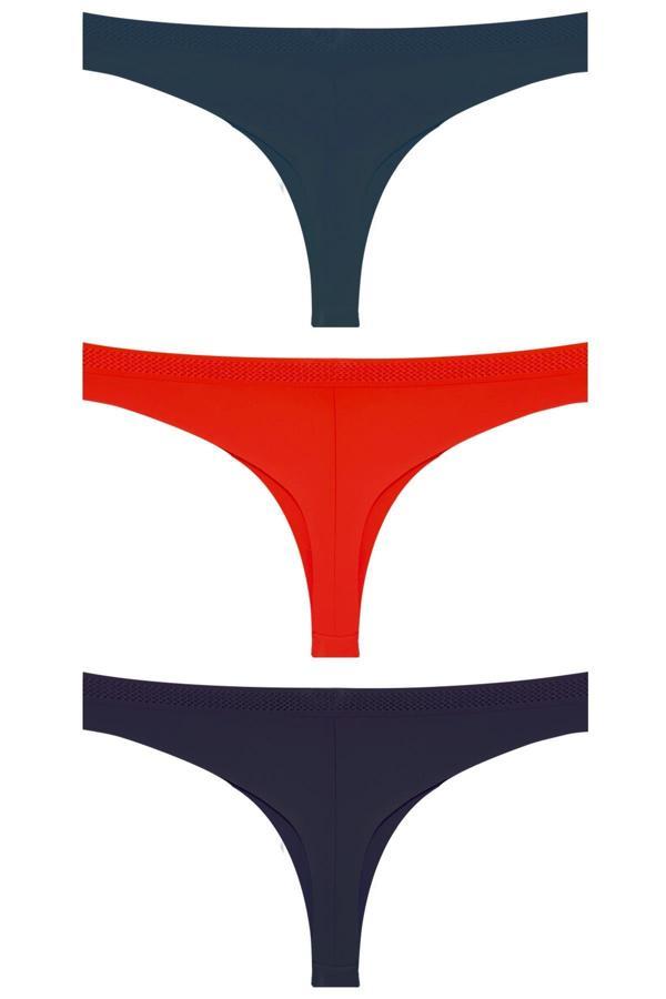 Basic Lazer Kesim File Lastikli Brezilya Külot 3'lü Paket - 5 - Image 1