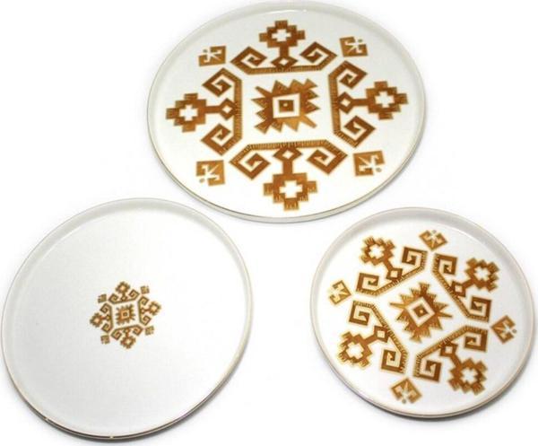 Porland Arabesque Turuncu Desen Servis Sunum Seti - Image 1