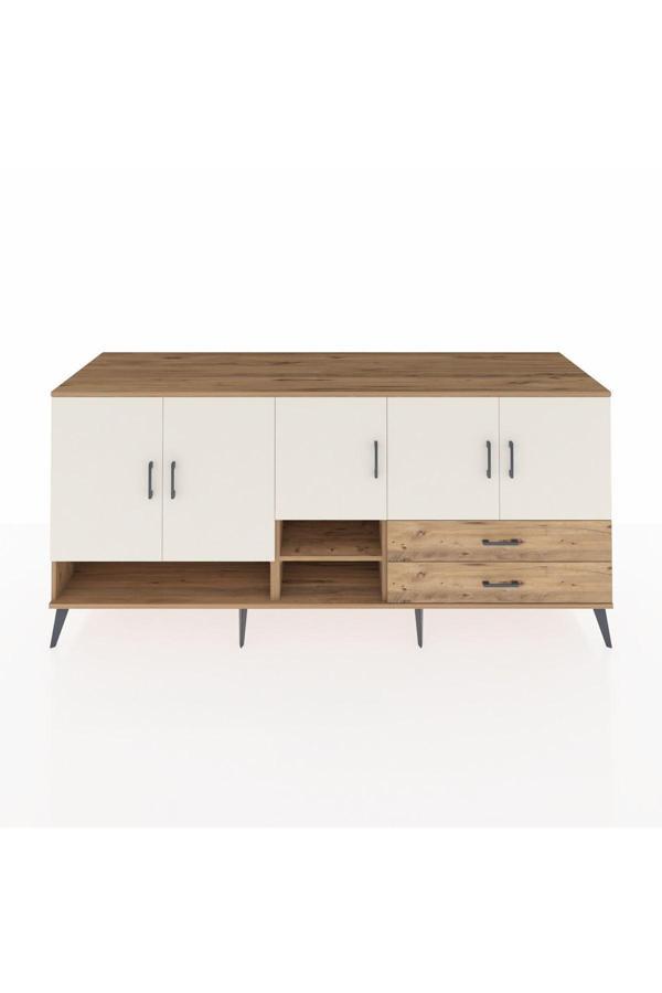 Dienni Kronos Konsol 6 Raflı 2 Çekmeceli 5 Kapaklı 220 x 59 x 99 cm Çam - Aytaşı - Çam - Image 1
