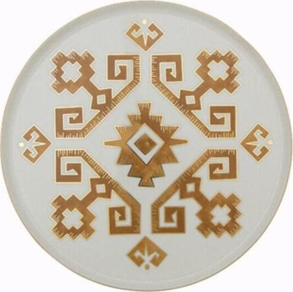 Porland Beyaz Arabesque Desen1 Düz Tabak 18 cm - Image 1