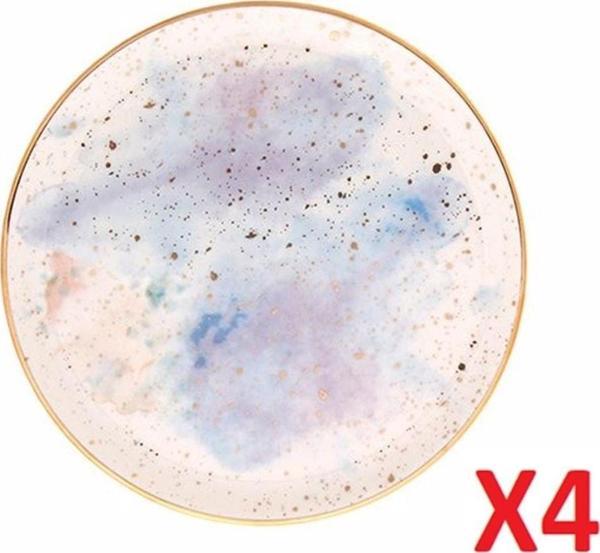 Porland Cosmos Desen Düz Tabak 17cm 4'lü 04alm006679 - Image 1