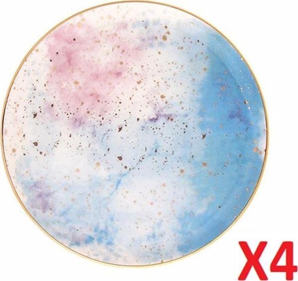 Porland Cosmos Desen Düz Tabak 17cm 4'lü 04alm006681 - Image 1
