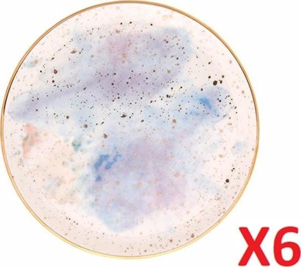Porland Cosmos Desen Düz Tabak 17cm 6'lı 04alm006679 - Image 1