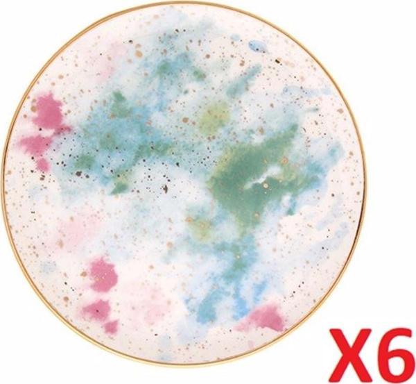 Porland Cosmos Desen Düz Tabak 17cm 6'lı 04alm006683 - Image 1
