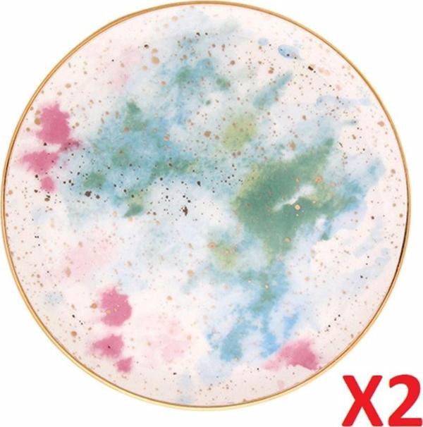 Porland Cosmos Desen Düz Tabak 24cm 2'li 04alm006671 - Image 1