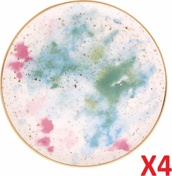 Porland Cosmos Desen Düz Tabak 24cm 4'lü 04alm006671 - Image 1