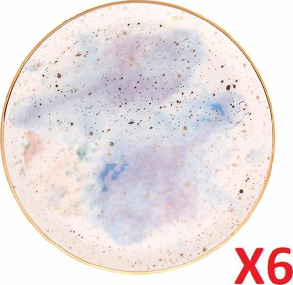 Porland Cosmos Desen Düz Tabak 24cm 6'lı 04alm006667 - Image 1