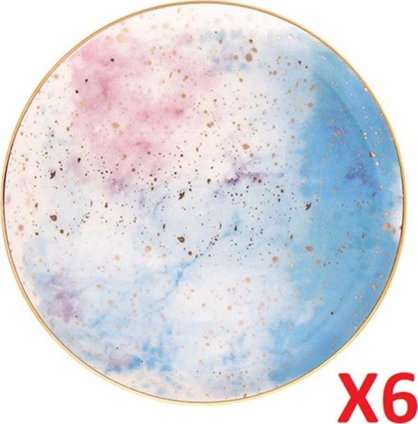 Porland Cosmos Desen Düz Tabak 24cm 6'lı 04alm006669 - Image 1