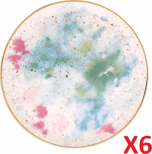 Porland Cosmos Desen Düz Tabak 24cm 6'lı 04alm006671 - Image 1