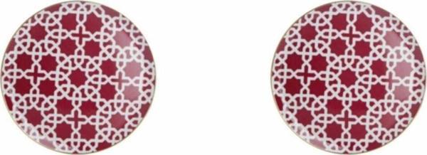 Porland Morocco Desen Fuşya Düz Tabak 28cm 2'li - Image 1