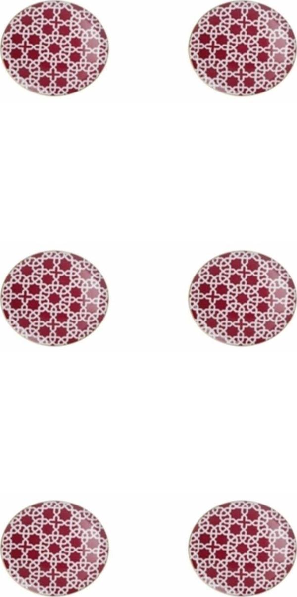 Porland Morocco Desen Fuşya Düz Tabak 28cm 6'lı - Image 1