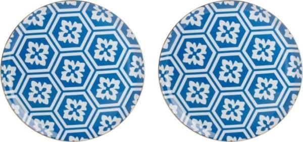 Porland Morocco Desen Mavi Düz Tabak 28cm 2'li - Image 1