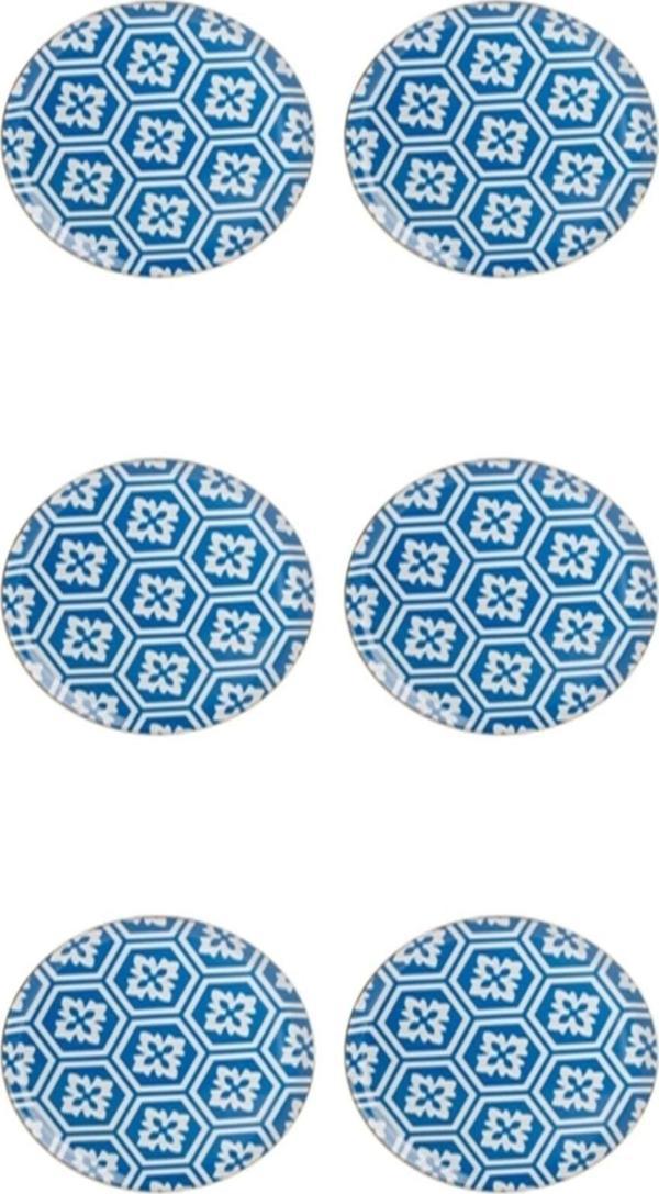 Porland Morocco Desen Mavi Düz Tabak 28cm 6'lı - Image 1