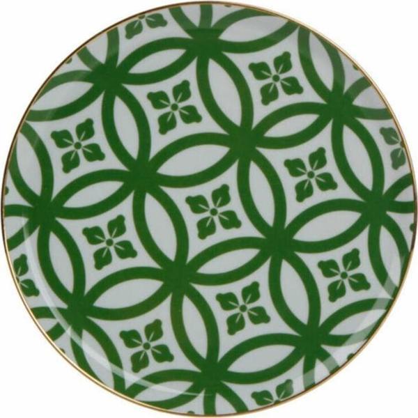 Porland Morocco Desen Yeşil Düz Tabak 20cm - Image 1