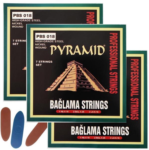 Pyramid 3PBS18 Kısa Sap için 3 Takım Saz Teli - Alman Mızrap Hediyeli - Image 1