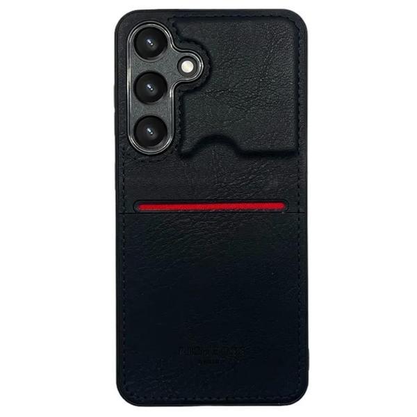 Samsung S25 Kartlıklı Deri Kılıf Siyah - Image 1