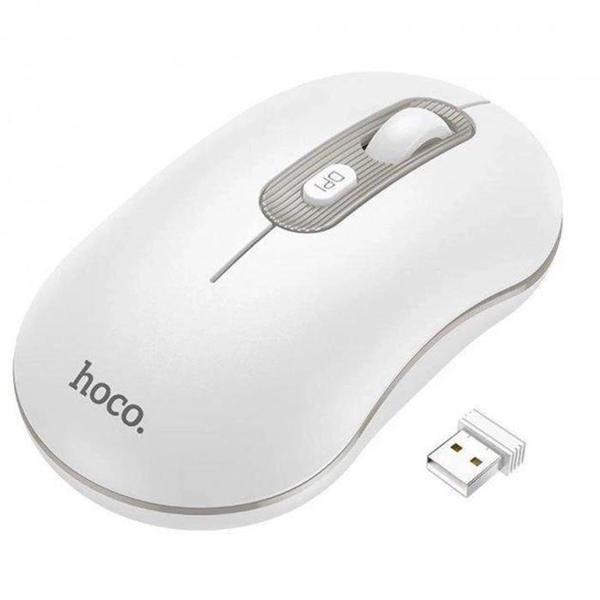 HOCO GM21 Platinium 1600dPi 2.4G Bluetooth Kablosuz Optik Mouse Beyaz - Image 1