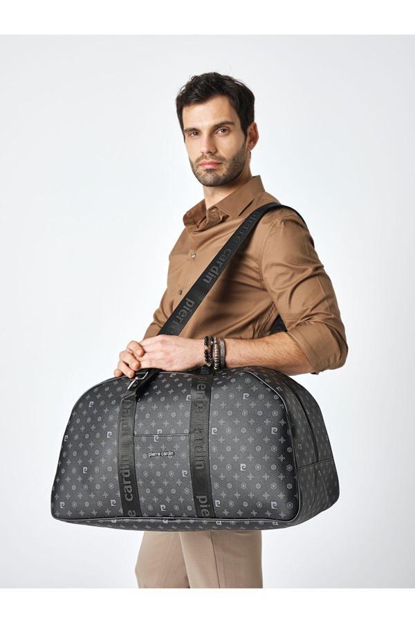 04pc001206 El Valizi Bavul Spor Çantası Valiz Baskılı Siyah - Image 1