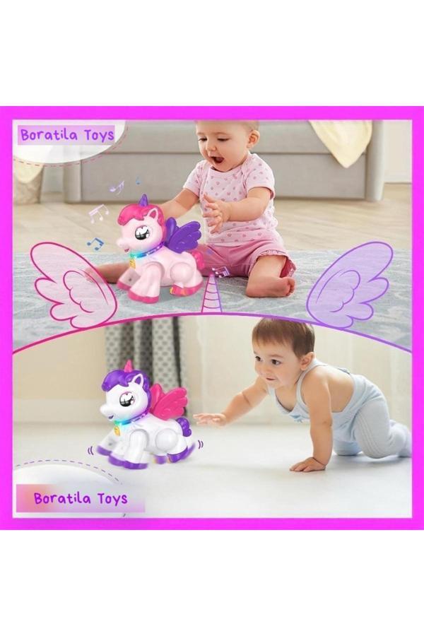 Boratila Toys Emeklemeye Yardımcı Müzikli Işıklı Unicorn Figürlü Oyuncak - Image 1