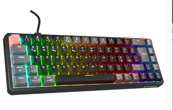 Rampage YORU MINI Siyah-Gri Type-C Bağlantılı OUTEMU Red Swich Q Mekanik Gaming Oyuncu Klavye RGB - Image 1