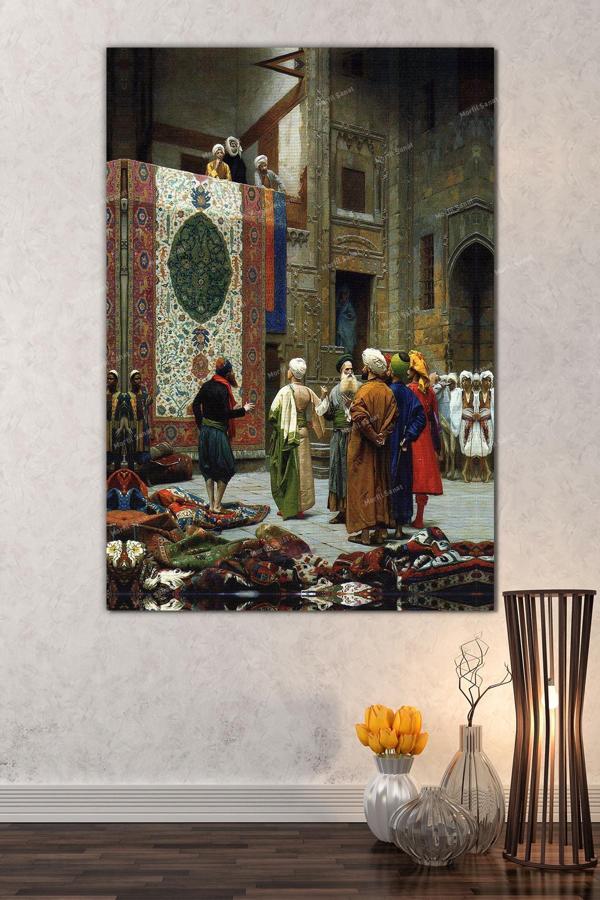 Morfil Sanat Atölyesi Jean Leon Gerome Halı Tüccarı Kanvas Tablo - Image 1