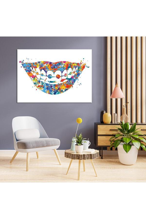 Morfil Sanat Atölyesi Diş Hekimlerine Doktorlara Hastanelere Özel Suluboya Efektli Dekoratif Kanvas Tablo - Image 1