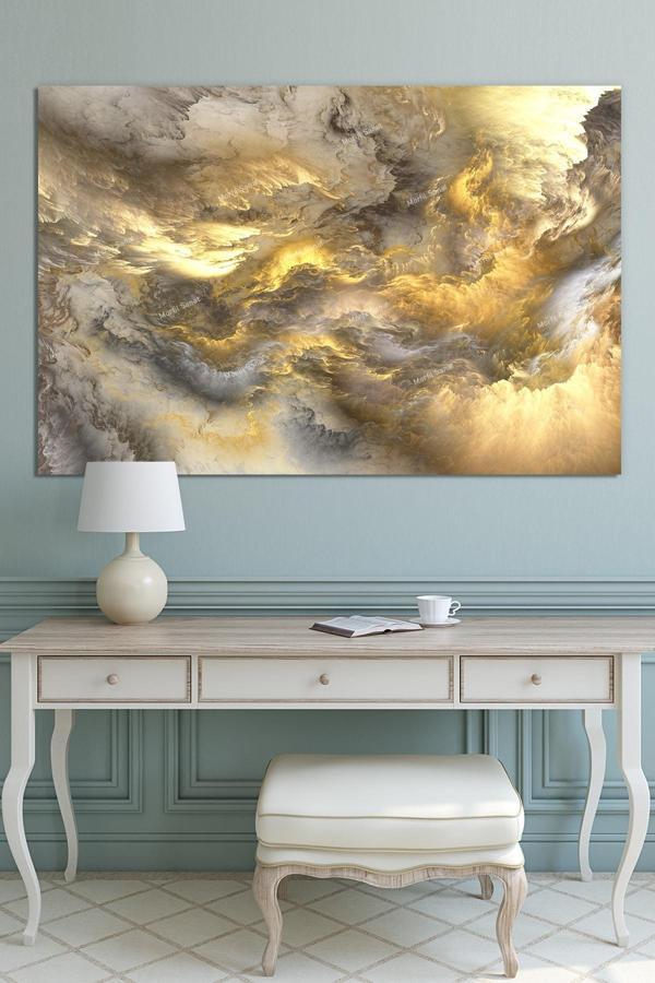 Morfil Sanat Atölyesi Soyut Sanatsal Kanvas Tablo Renk Ve Işık Dekoratif Tablo - Image 1