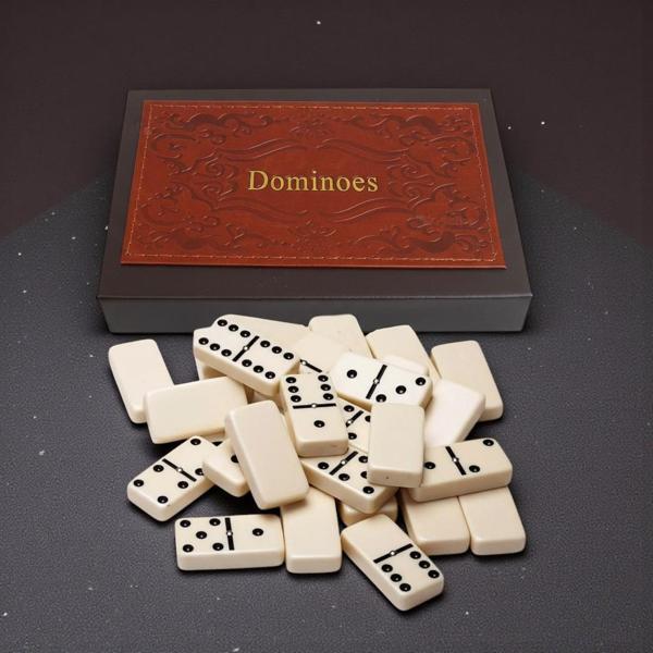 Lüks Deri Kutulu Premium Domino Seti 28 Parça Spinner’lı Çift 6 Taş – 2-4 Oyuncu Yeni Yıl Hediyesi B - Image 1