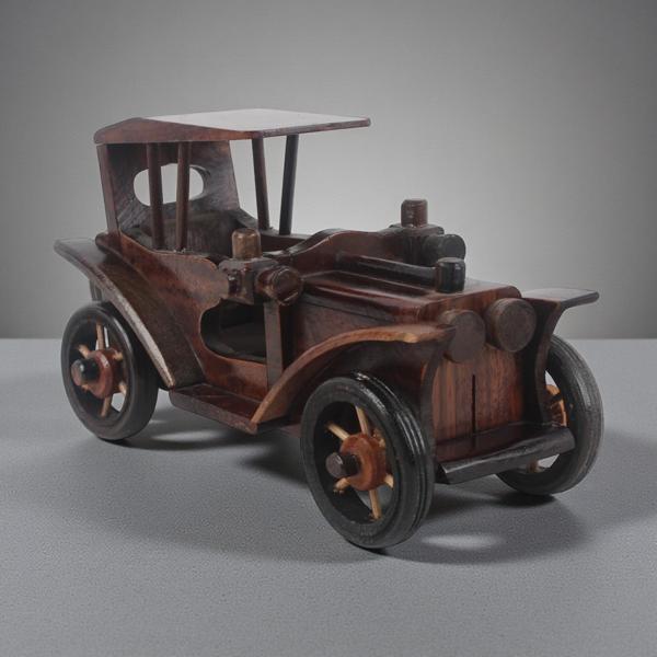 El Yapımı Doğal Ahşap Nostaljik Retro Araba Modeli Dekoratif Biblo Masaüstü Vitrin Süsü Hediyelik - Image 1