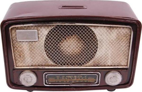 Dekoratif Metal Radyo Kumbaralı Vintage Hediyelik - Image 1