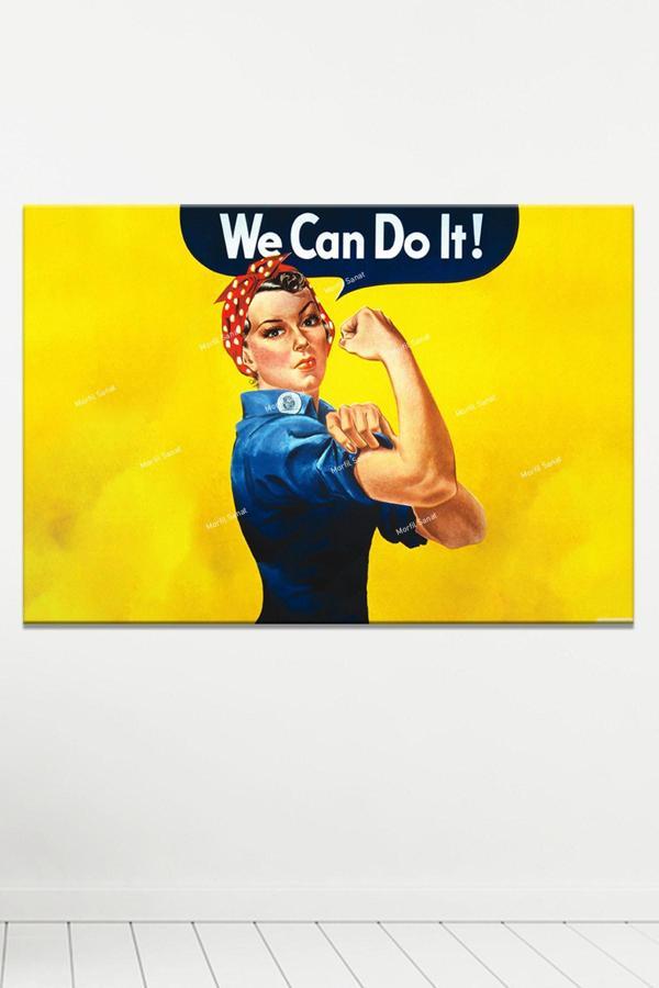 Morfil Sanat Atölyesi Pop Art Tablo Güçlü Kadın Tablosu War Worker Kanvas Tablo - Image 1