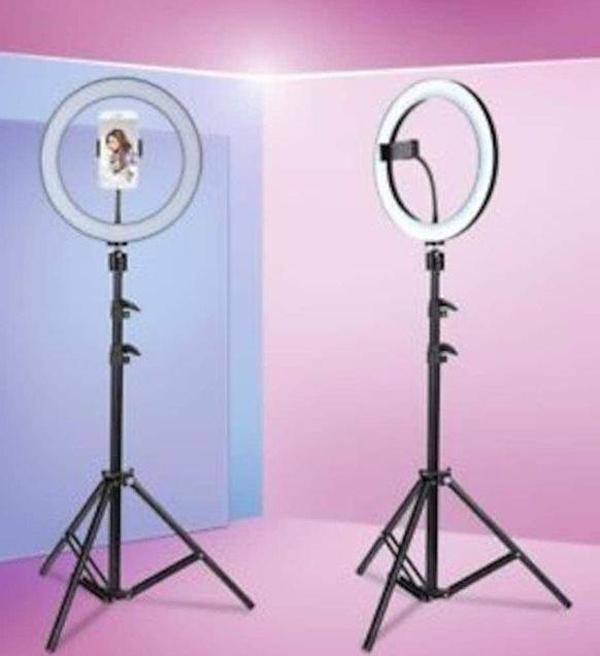 Kuaför Makyaj Çekimleri Selfie Işığı Sürekli 14 inç Işık 2m Stand - Image 1